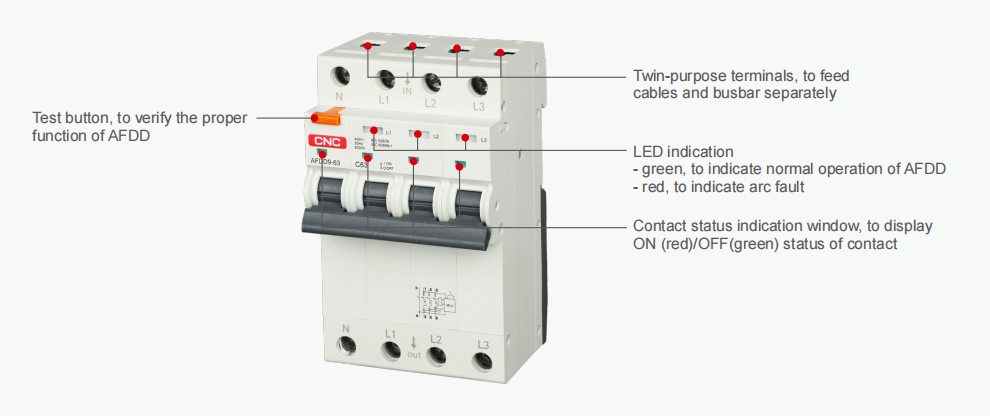 AFDD9-63 Arc Fault Detection Device（AFDD+MCB 2
