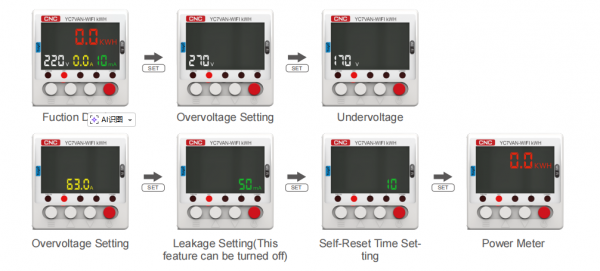 YC7VAN -WIFI kWH Voltage and Current Protector Parameter Settings