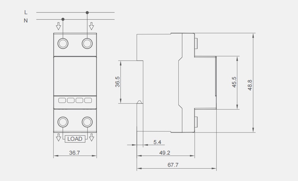 YC7VAs-WIFI-kWh Overall and mounting dimensions