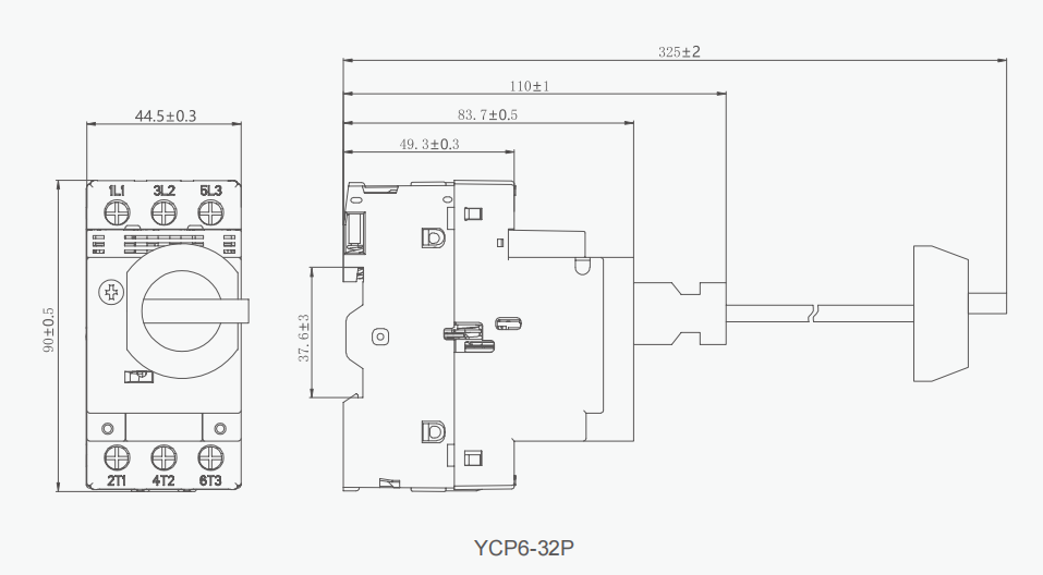 YCP6 Motor Starter Overall and mounting dimensions (2)